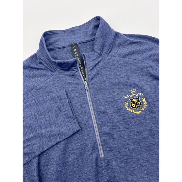 Lululemon Surge Warm Men's 2XL Slim Fit Sartori 1/2 Zip Pullover Blue NWT‎